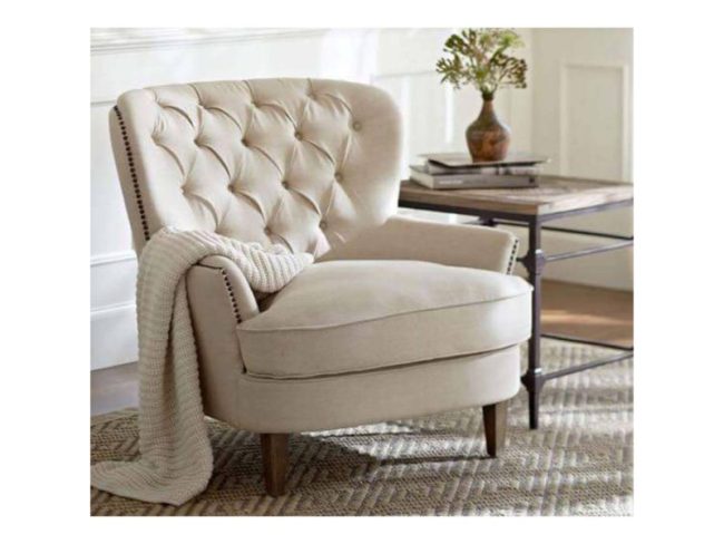 Arm chair, 75 cm, off white - ATCHAIR20