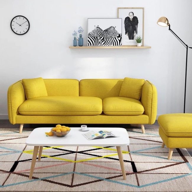 Sofa, 200 cm, yellow - ATSOFA45