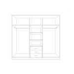 Wardrobe, 220 cm, white - ATWAR2 - Image 2