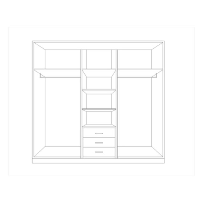 Wardrobe, 220 cm, white - ATWAR2 - Image 2