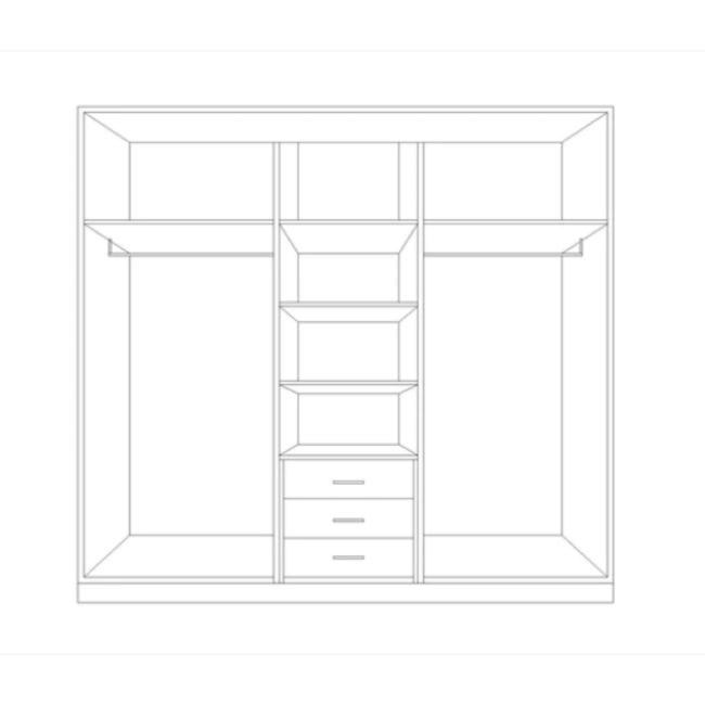 Wardrobe, 180 cm, white - ATWAR6 - Image 2