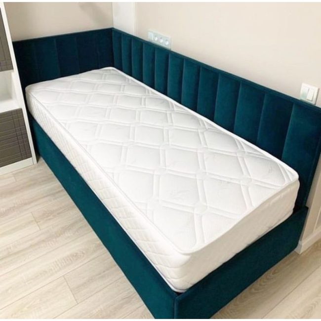 Ribbed bed, 120 cm, blue - ATBED175