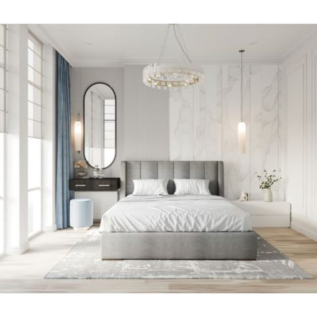 Bed, 160 cm, gray - ATBED98
