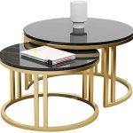 Coffee Table Set, Gold - 70cm - HACHM7030