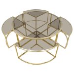 Coffee table, Metal, Gold, 80cm - HACME32