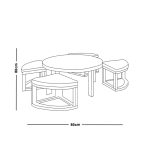Coffee table, Metal, Gold, 80cm - HACME32 - Image 2
