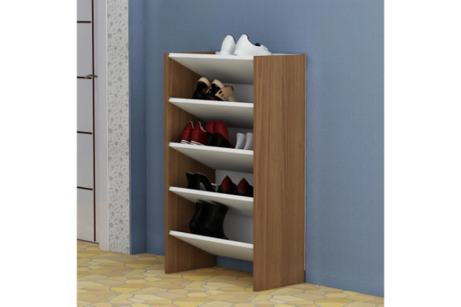 Shoe Rack 4 Shelves, White*Beige - RA-S17 - Image 3