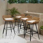 Metal and electrostatic paint Bar Chair Set 4 Pieces