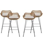 Metal and electrostatic paint Bar Chair Set 4 Pieces - Image 2
