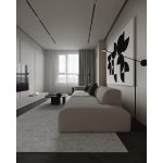 Beech wood and Linen Fabric 4 Seater Sofa - Beige - Image 4