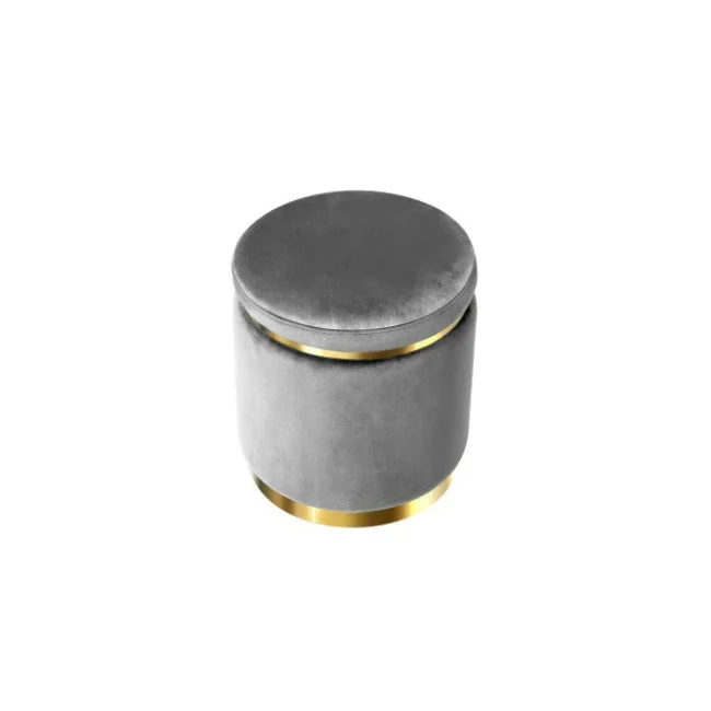 Round pouffe - gray - Image 2