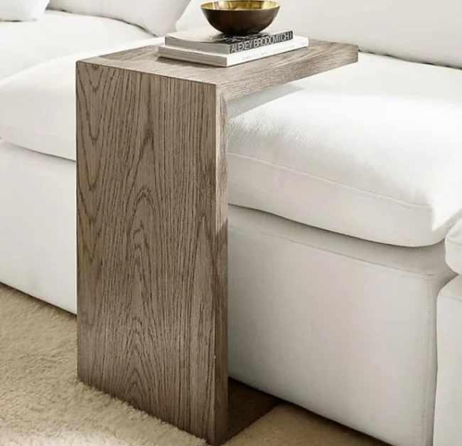 Side Table - Natural Wood 50 x 30 cm